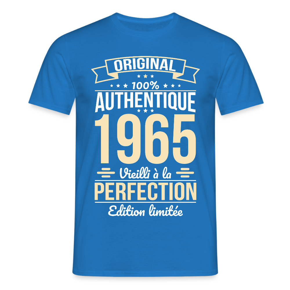 T-shirt Homme - Anniversaire 60 Ans - Original 1965 - bleu royal