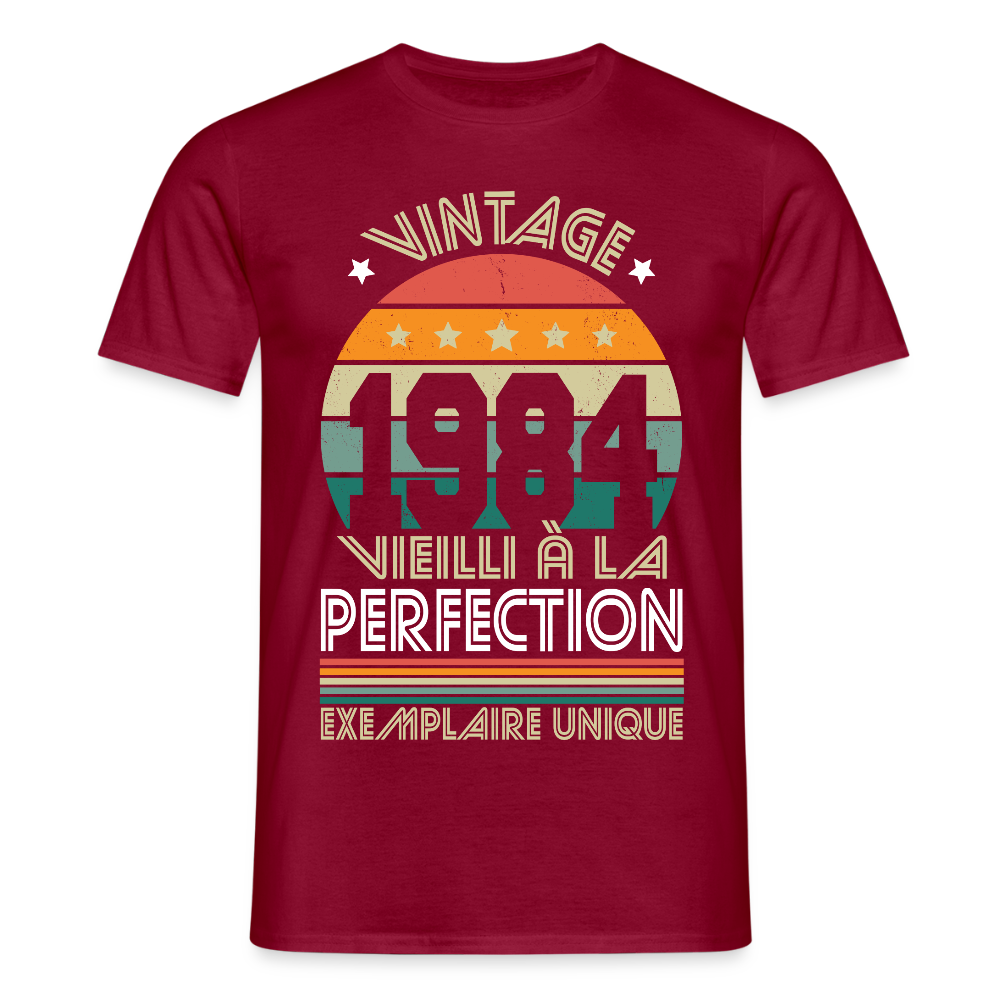 T-shirt Homme - Anniversaire 41 Ans - Vintage 1984 - rouge brique