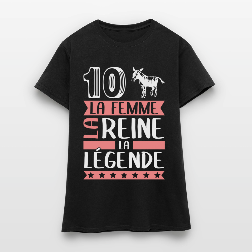 T-shirt femme Diane rébus – La femme, la reine, la légende - noir