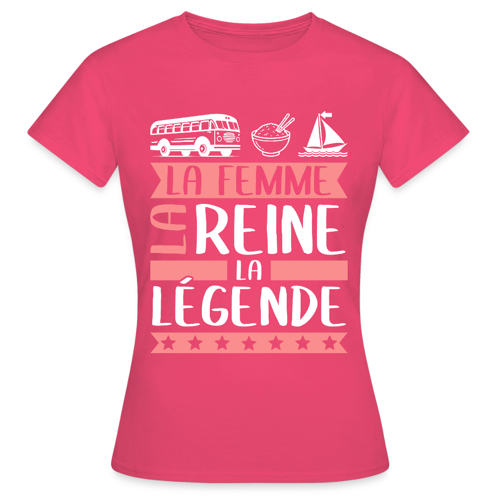 T-shirt femme Karima rébus – La femme, la reine, la légende - rose azalée