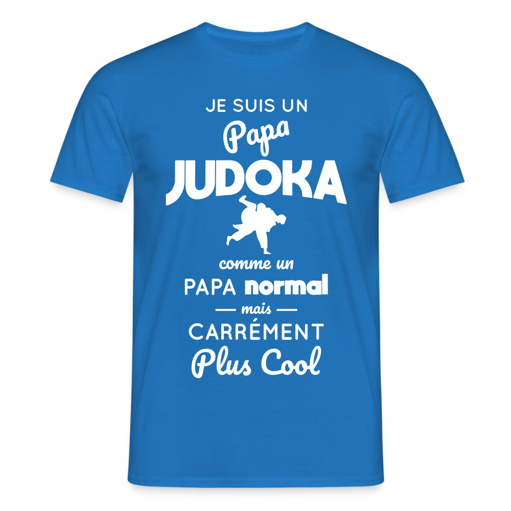 T-shirt Homme - Papa judoka plus cool - bleu royal