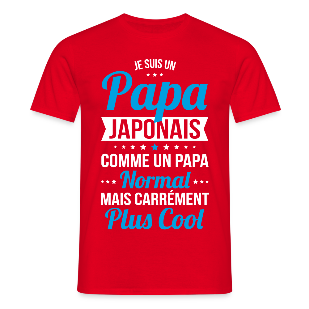 T-shirt Homme - Papa Japonais Plus Cool - rouge