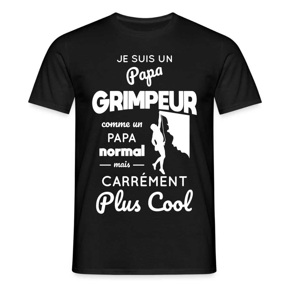 T-shirt Homme - Papa grimpeur plus cool - noir