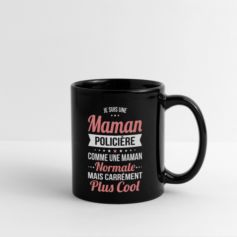 Mug uni - Maman policière plus cool - noir
