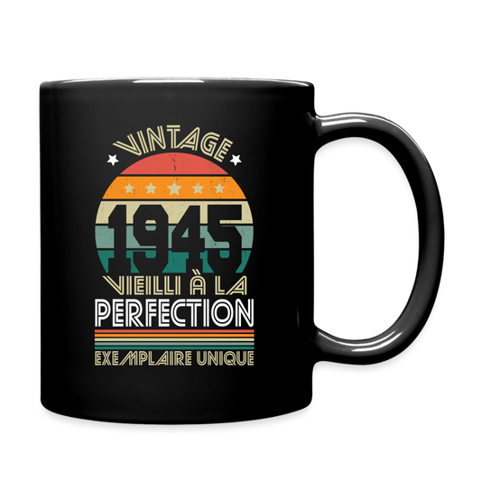 Mug uni - Anniversaire 80 Ans - Vintage 1945 - noir
