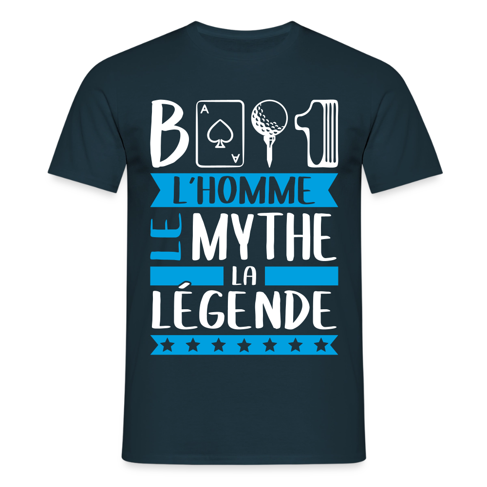 T-shirt homme Bastien rébus – L’homme, le mythe, la légende - marine