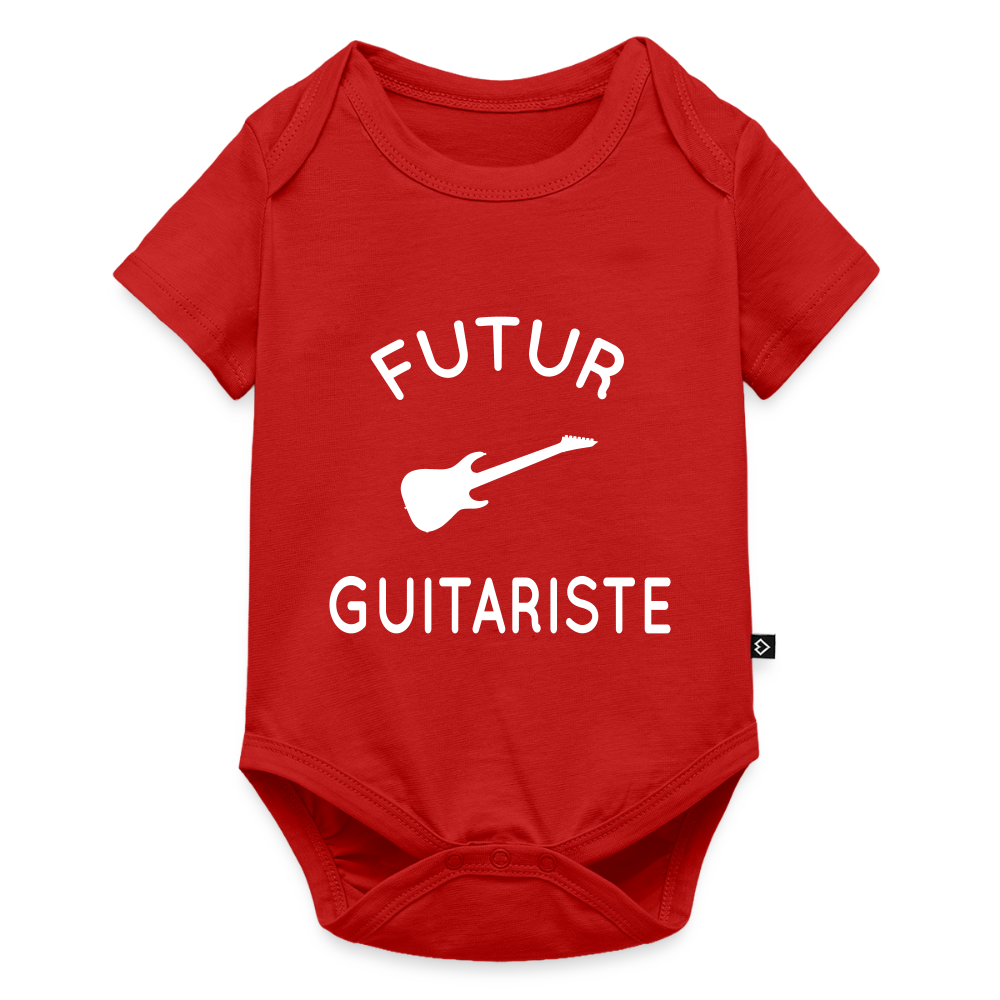 Body Bébé bio manches courtes - Futur guitariste - rouge