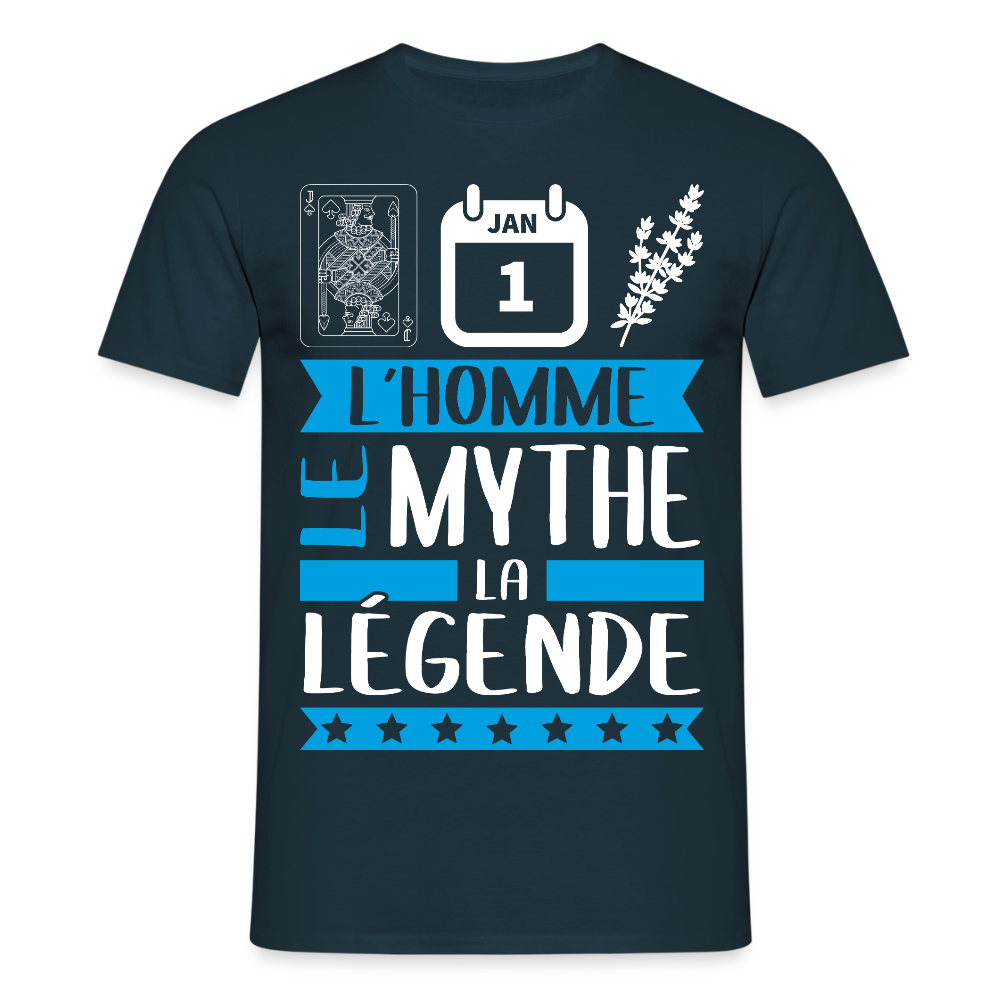 T-shirt homme Valentin rébus – L’homme, le mythe, la légende - marine