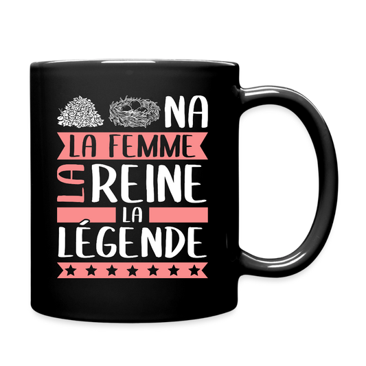 Mug uni Tanina rébus – La femme, la reine, la légende - noir