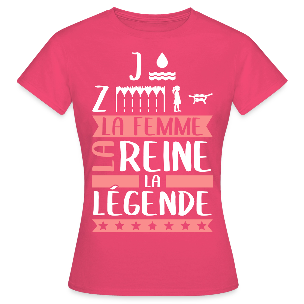 T-shirt femme Joséphine rébus – La femme, la reine, la légende - rose azalée
