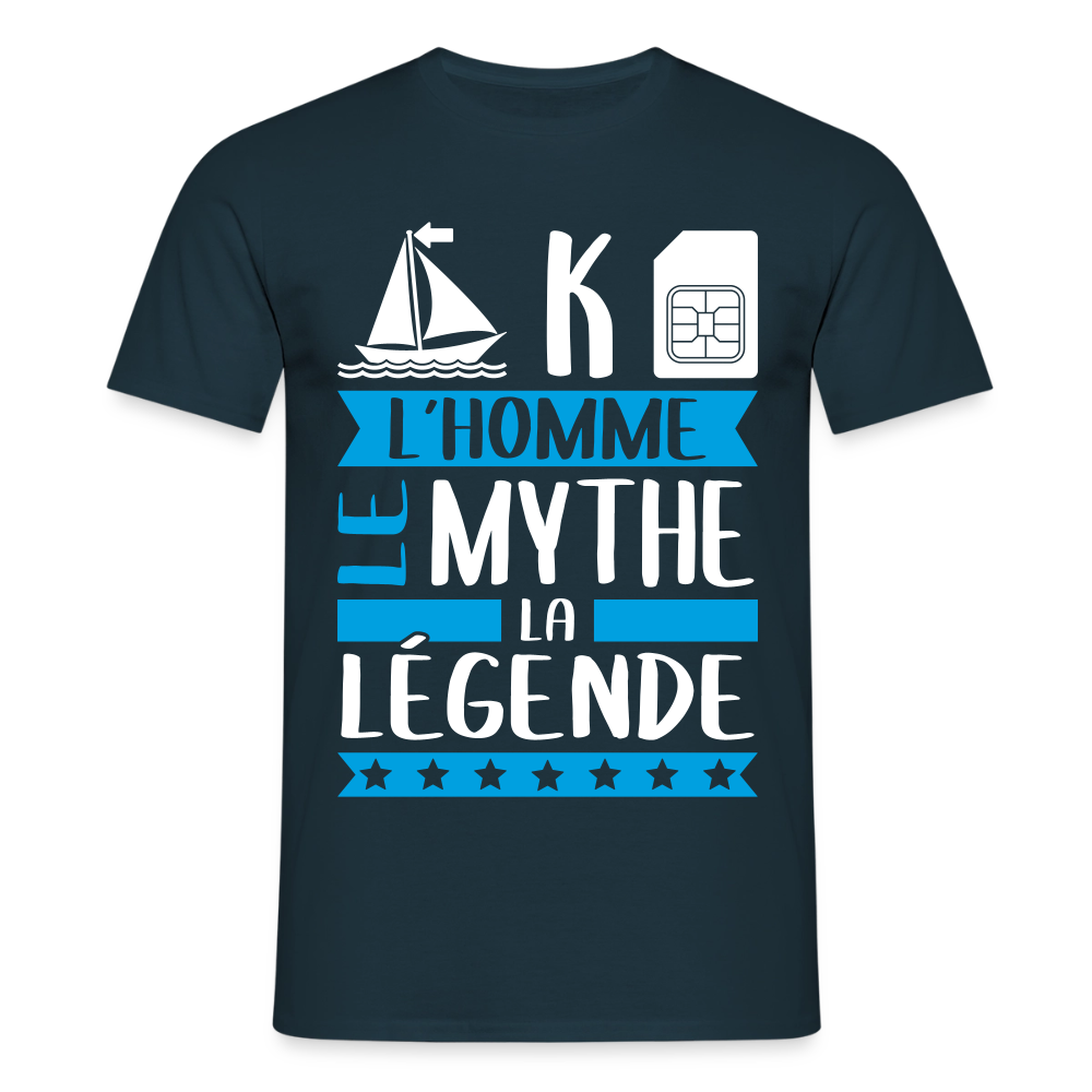 T-shirt homme Maxime rébus – L’homme, le mythe, la légende - marine