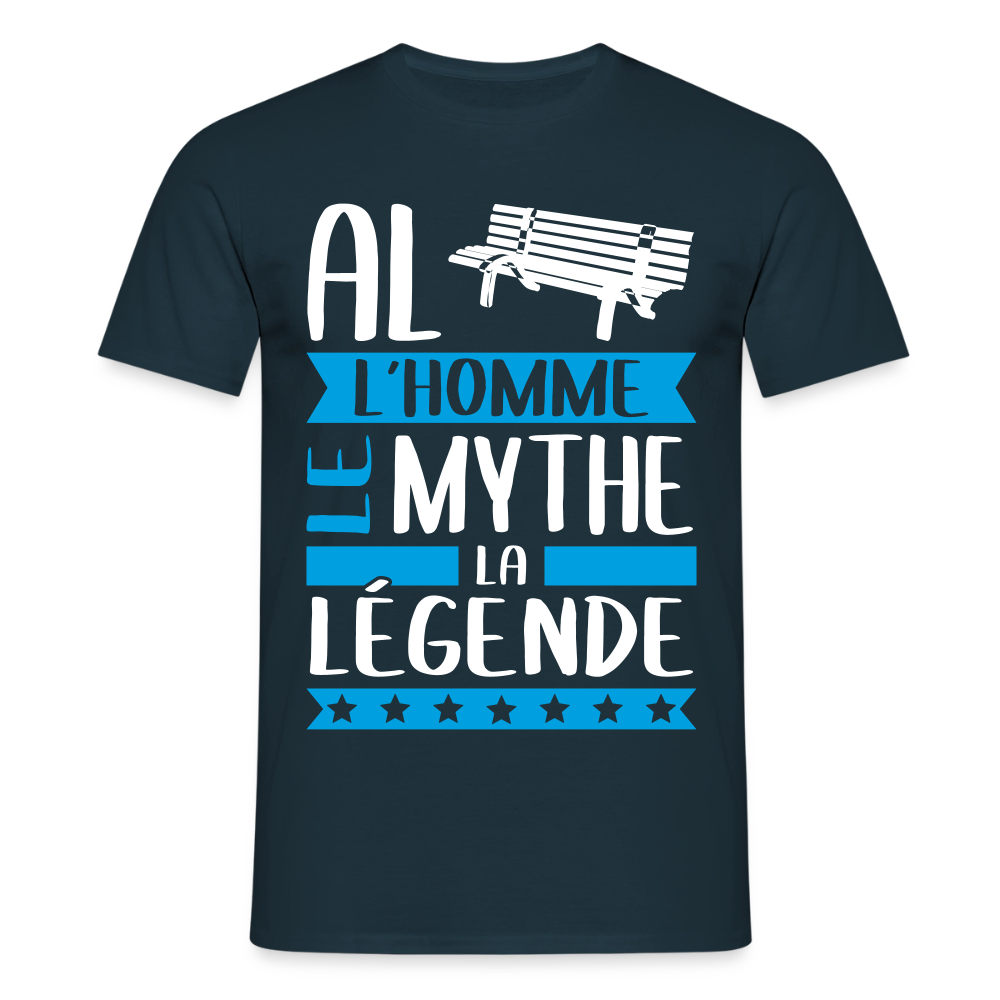 T-shirt homme Alban rébus – L’homme, le mythe, la légende - marine