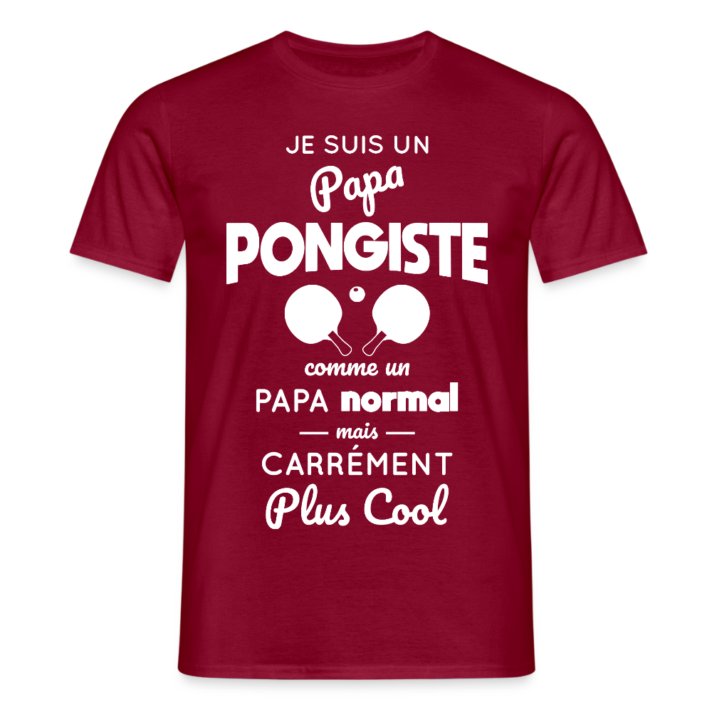T-shirt Homme - Papa pongiste plus cool - rouge brique