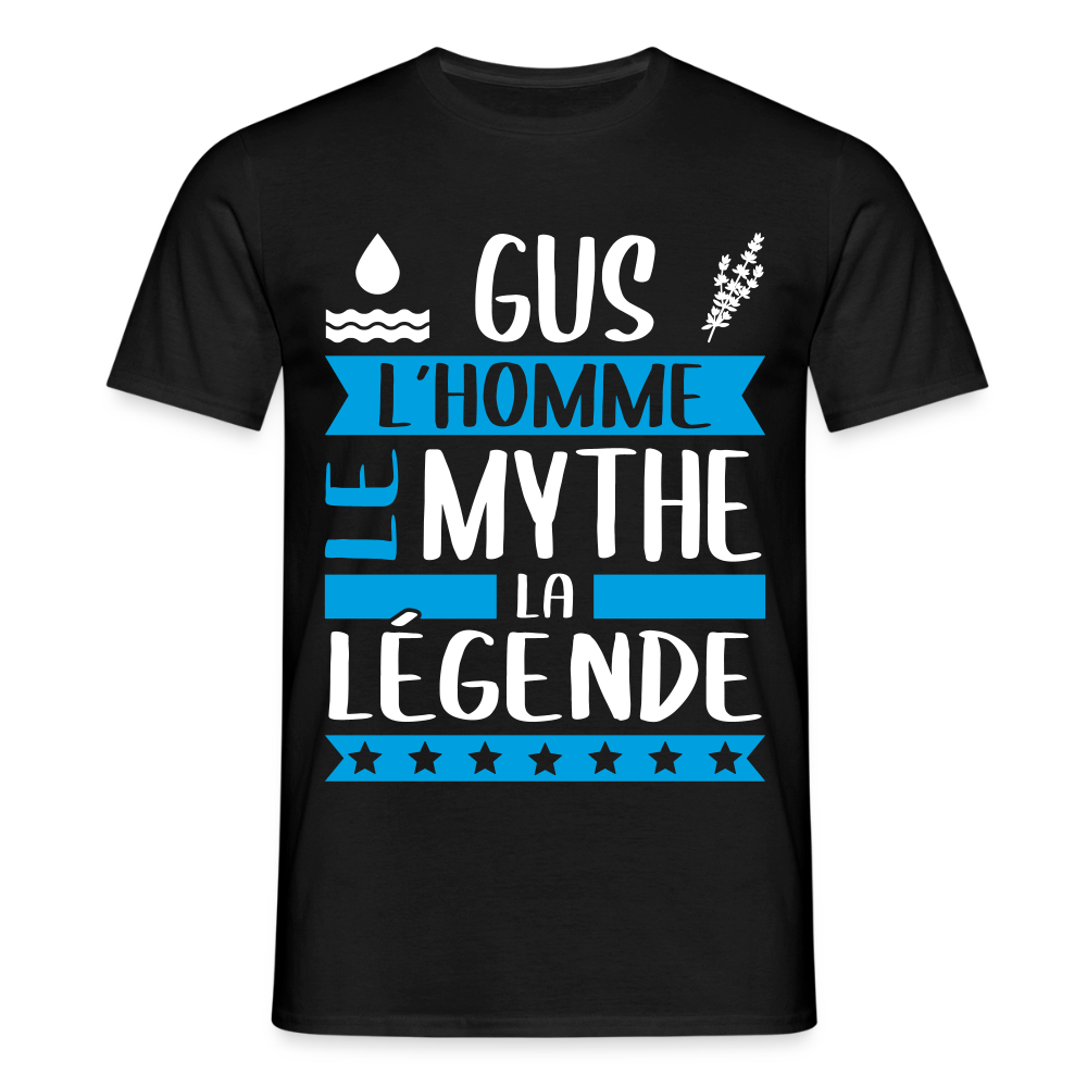 T-shirt homme Augustin rébus – L’homme, le mythe, la légende - noir
