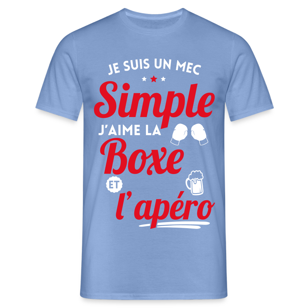 T-shirt Homme - J'aime la boxe et l'apéro - carolina blue