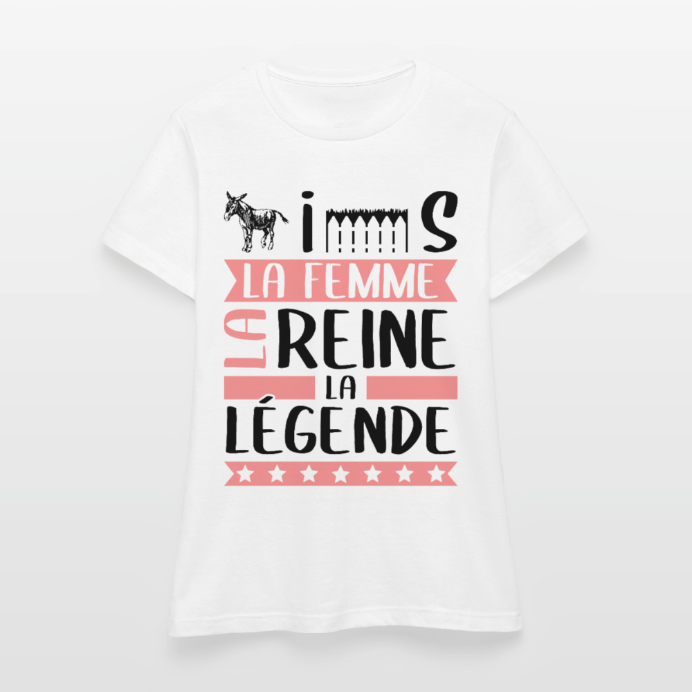T-shirt femme coloris clair Agnès rébus – La femme, la reine, la légende - blanc