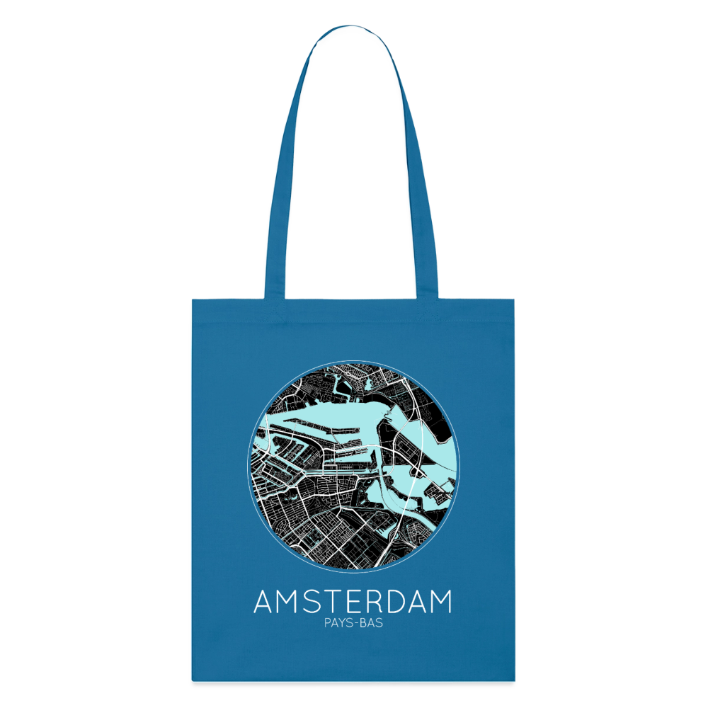 Tote Bag Amsterdam Bio – Plan d’Amsterdam - bleu royal