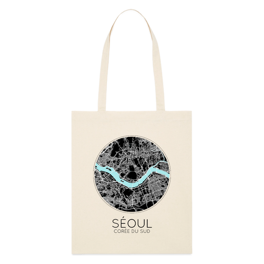 Tote Bag Séoul Bio Coloris Clair – Plan de Séoul - écru doux