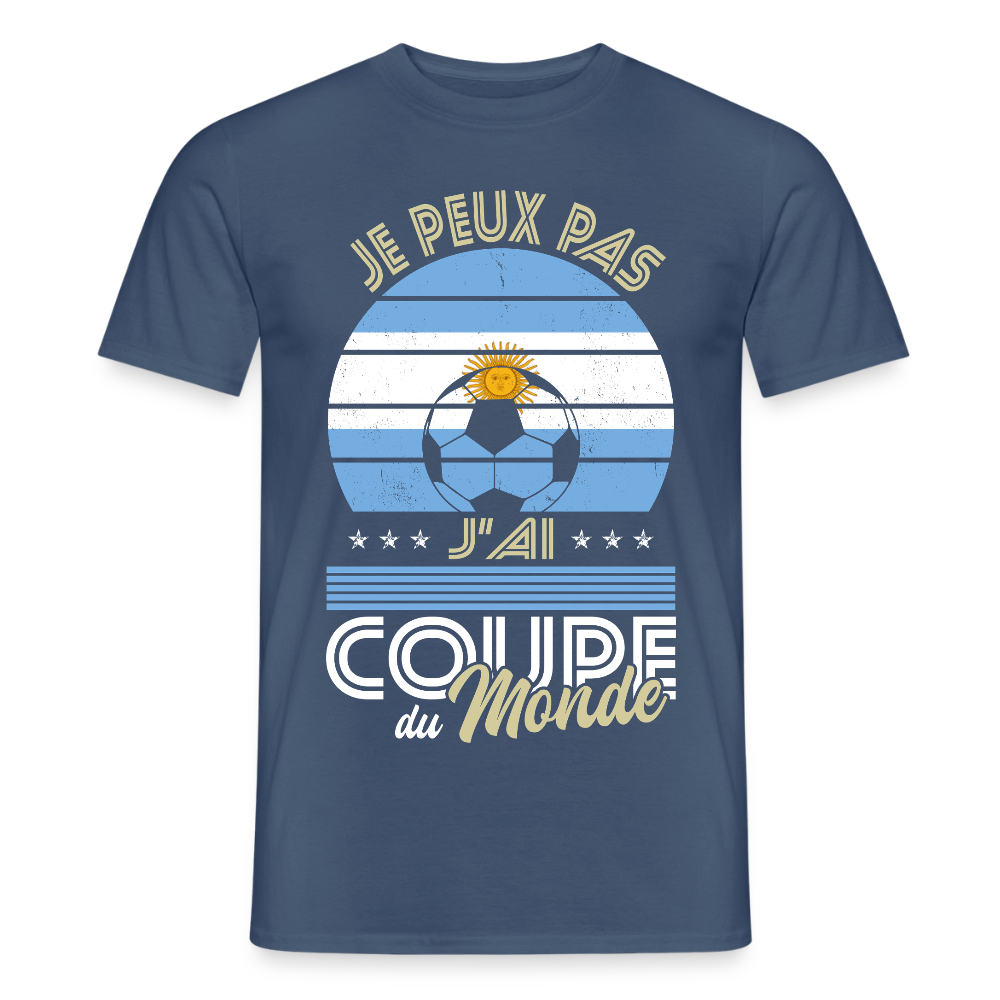 T-shirt Homme - Je peux pas j'ai Coupe du Monde - Argentine - denim foncé