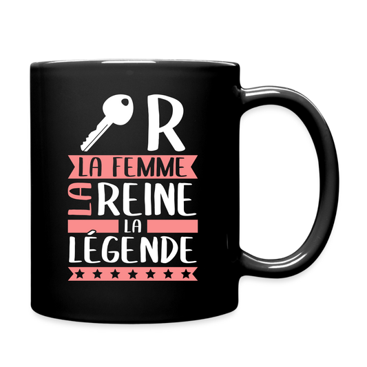 Mug uni Claire rébus – La femme, la reine, la légende - noir