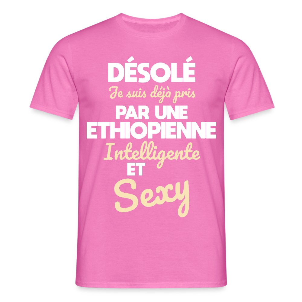 T-shirt Homme -  Je suis déjà pris par une Ethiopienne intelligente et sexy - rose