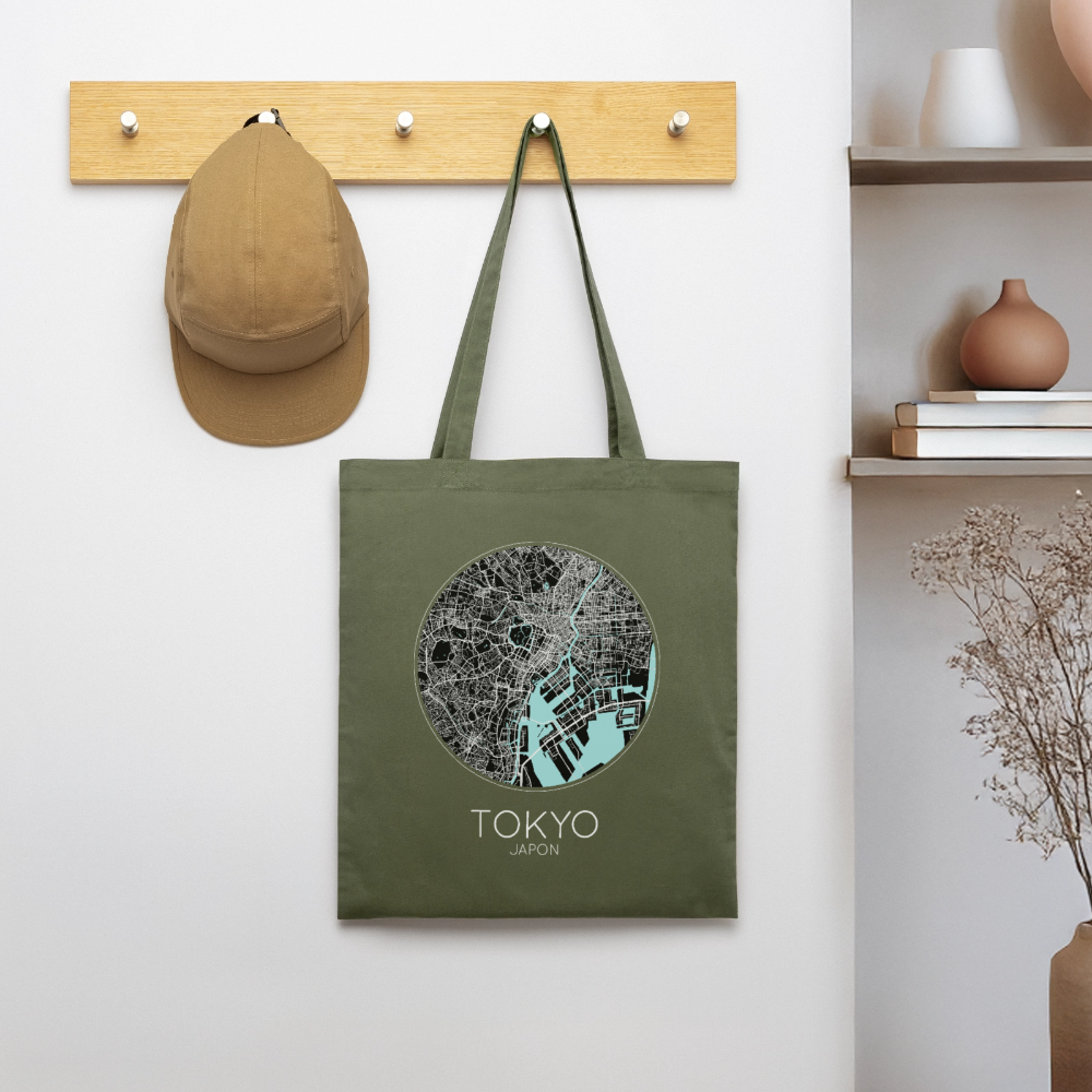 Tote Bag Tokyo Bio – Plan de Tokyo - kaki