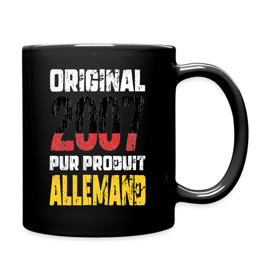 Mug uni - Anniversaire 18 Ans - Original 2007 - Pur produit Allemand - noir