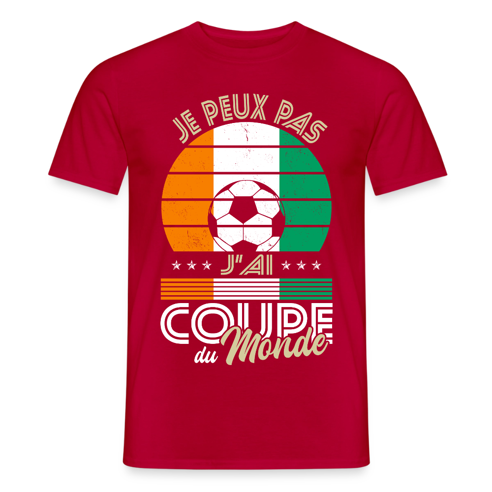 T-shirt Homme - Je peux pas j'ai Coupe du Monde - Côte d’Ivoire - rouge