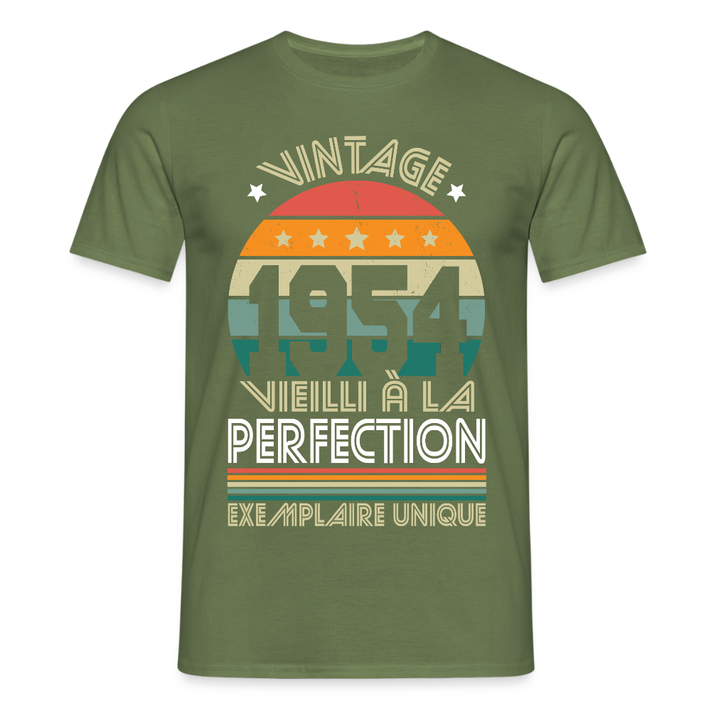T-shirt Homme - Anniversaire 71 Ans - Vintage 1954 - vert militaire