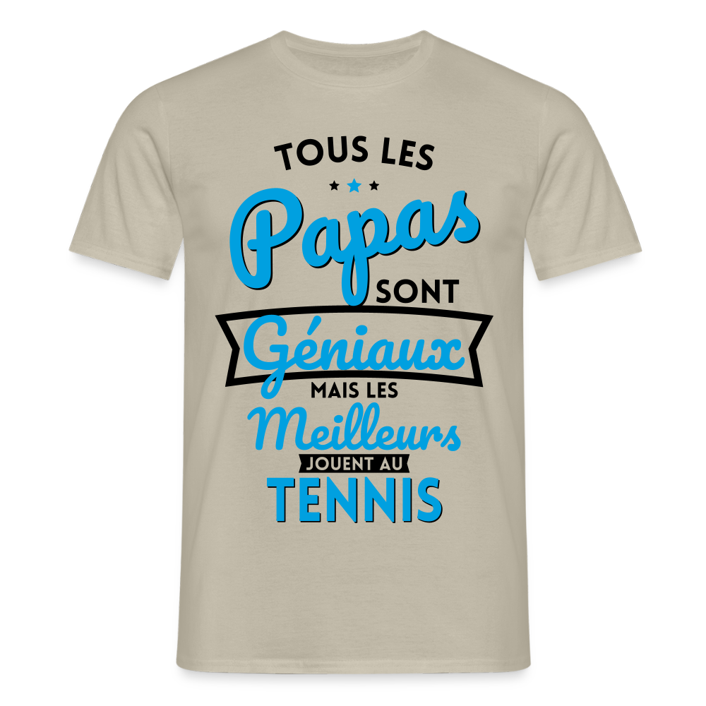 T-shirt Homme - Papas géniaux - Les meilleurs jouent au tennis - beige sable