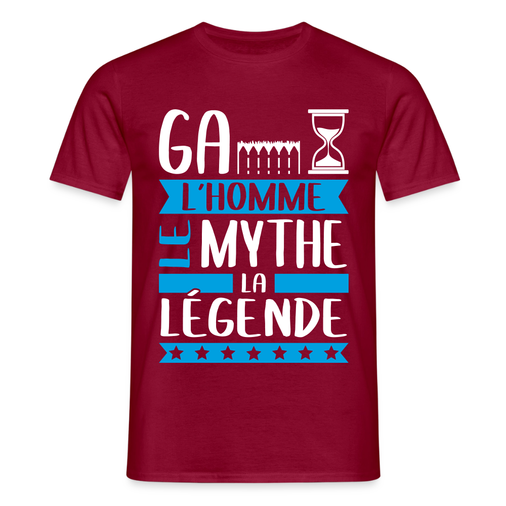 T-shirt homme Gaëtan rébus – L’homme, le mythe, la légende - rouge brique