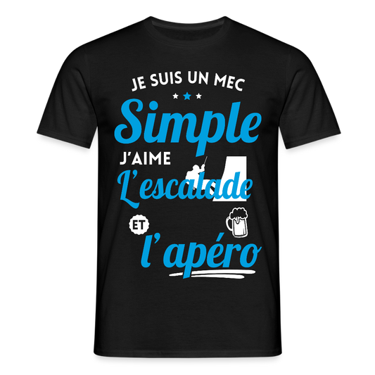 T-shirt Homme - J'aime l'escalade et l'apéro - noir