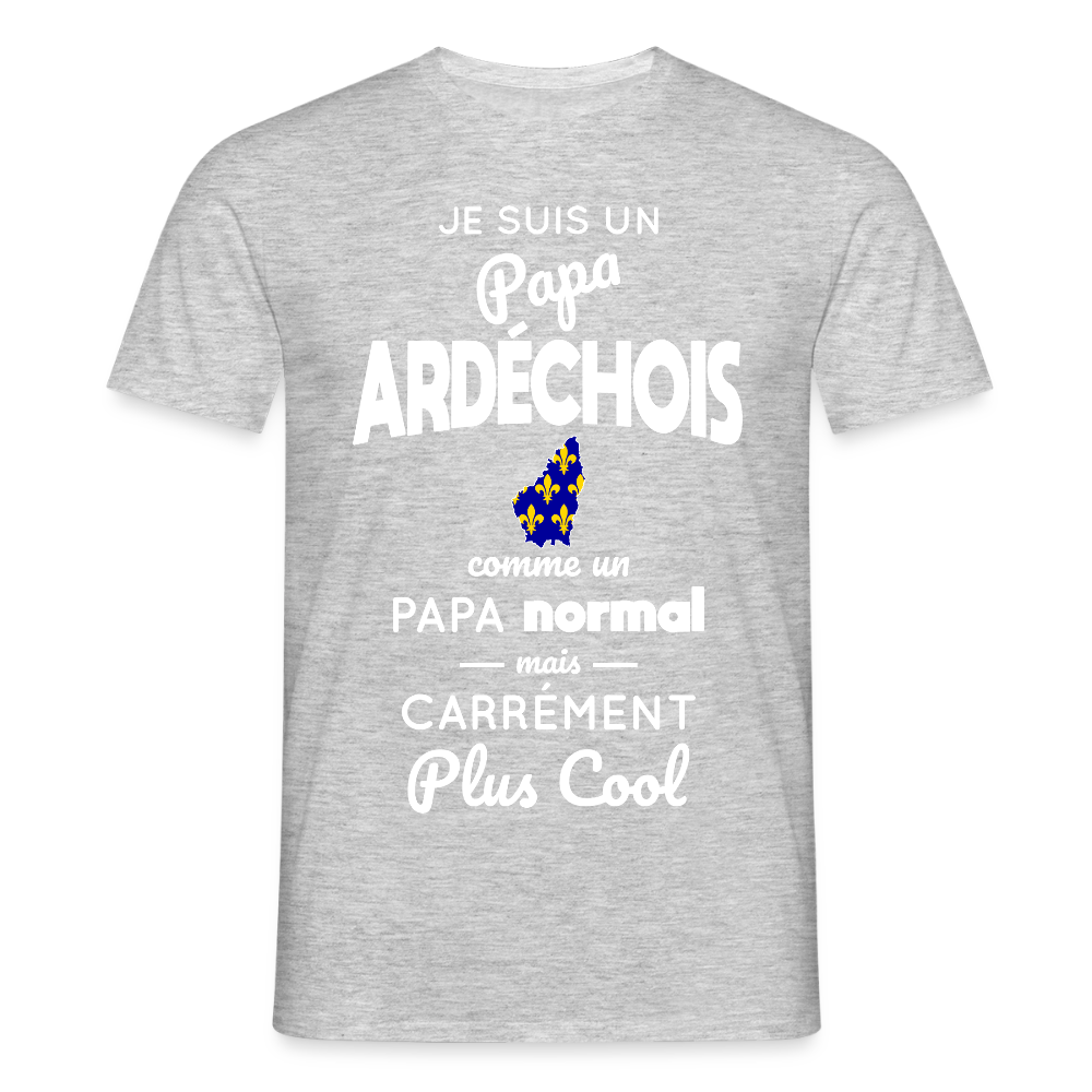 T-shirt Homme - Papa Ardéchois Plus Cool - gris chiné