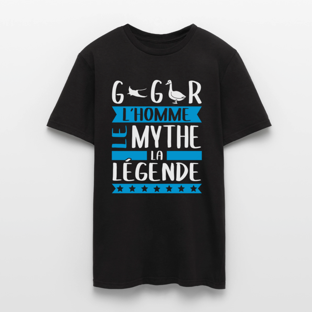 T-shirt homme Grégoire rébus – L’homme, le mythe, la légende - noir