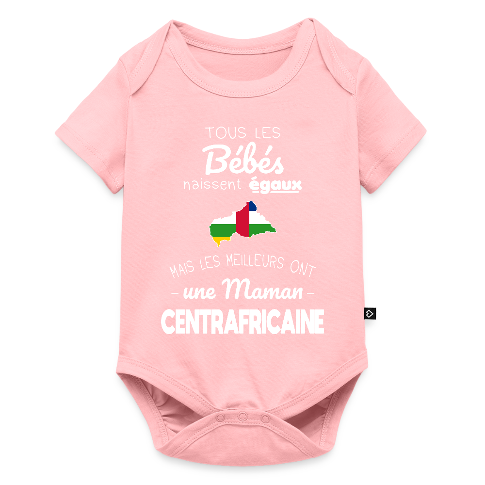 Body Bébé bio manches courtes - Les Meilleurs Ont Une Maman Centrafricaine - rose