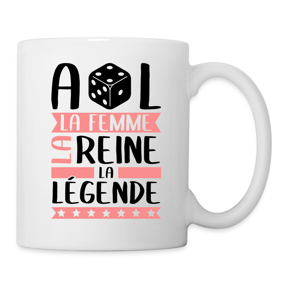 Mug blanc Adèle rébus – La femme, la reine, la légende - blanc