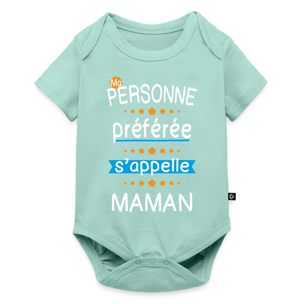 Body bébé bio manches courtes - Personne préférée Maman - menthe 