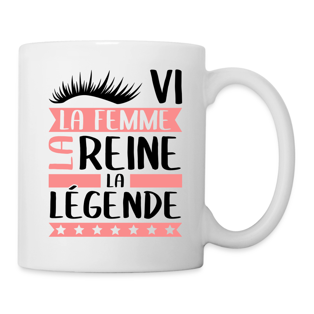 Mug blanc Sylvie rébus – La femme, la reine, la légende - blanc