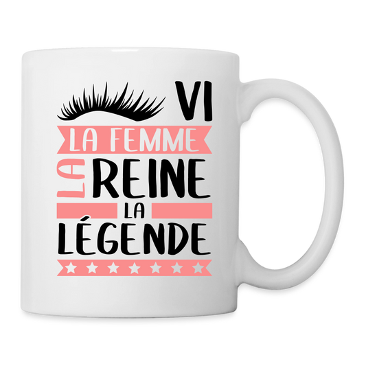 Mug blanc Sylvie rébus – La femme, la reine, la légende - blanc