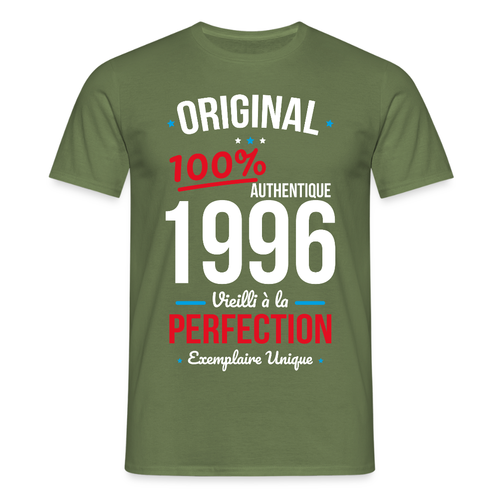 T-shirt anniversaire 30 ans Homme – Original 1996 Authentique - vert militaire