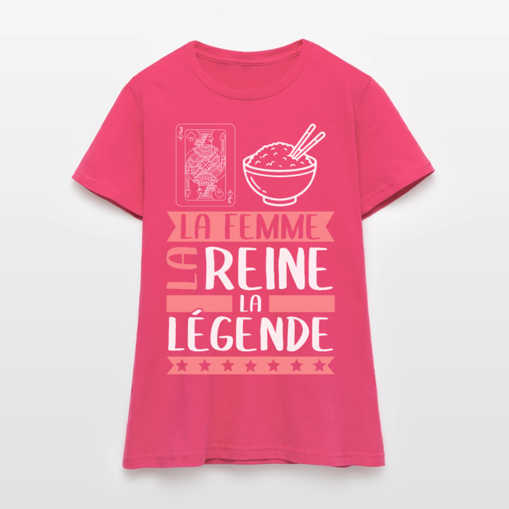 T-shirt femme Valérie rébus – La femme, la reine, la légende - rose azalée