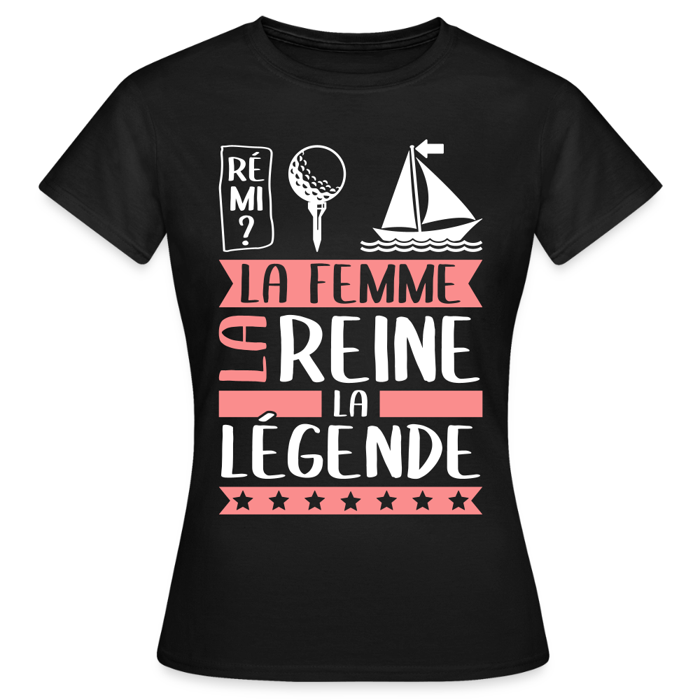 T-shirt femme Fatima rébus – La femme, la reine, la légende - noir