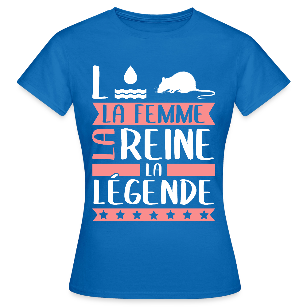 T-shirt femme Laura rébus – La femme, la reine, la légende - bleu royal