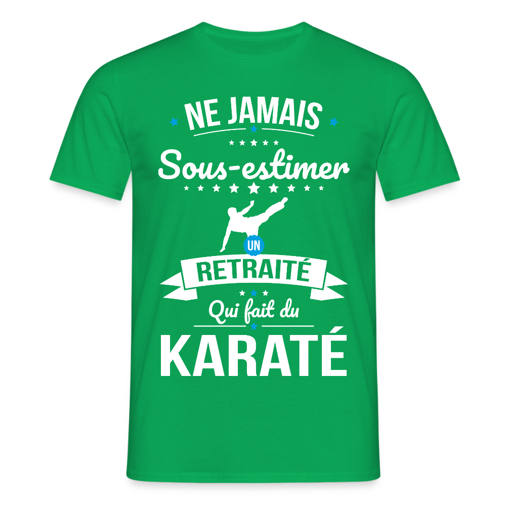T-shirt Homme - Ne jamais sous-estimer un retraité qui fait du karaté - vert
