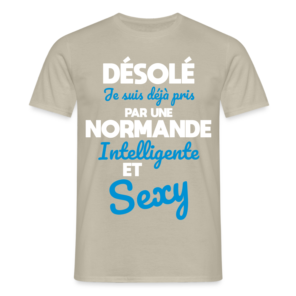 T-shirt Homme -  Je suis déjà pris par une Normande intelligente et sexy - beige sable