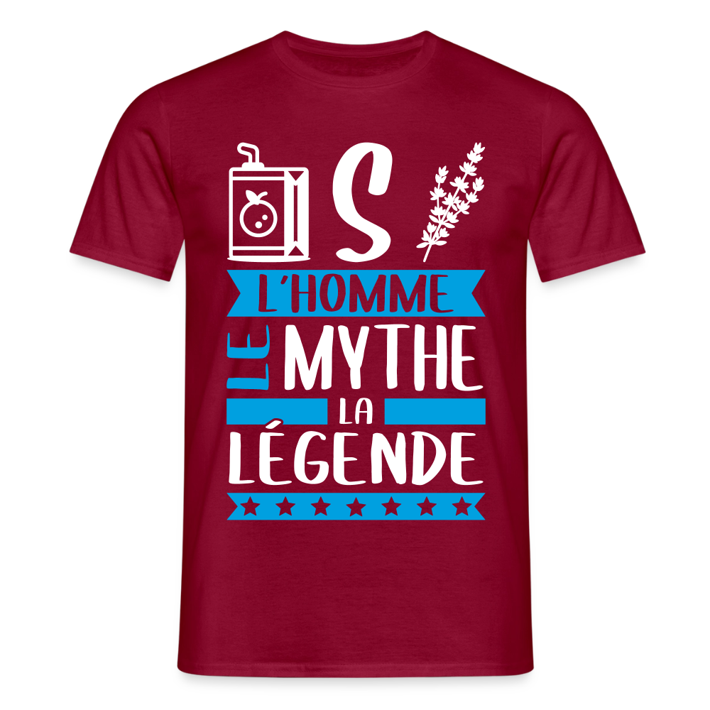 T-shirt homme Justin rébus – L’homme, le mythe, la légende - rouge brique