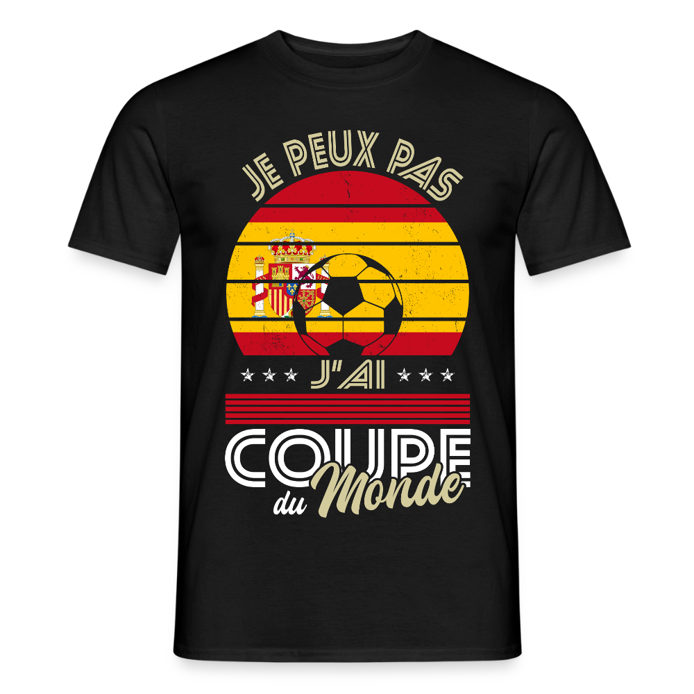 T-shirt Homme - Je peux pas j'ai Coupe du Monde - Espagne - noir