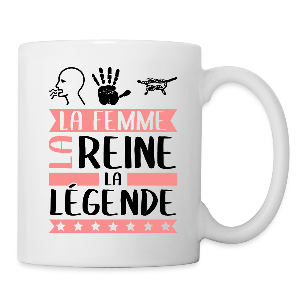 Mug blanc Romaine rébus – La femme, la reine, la légende - blanc