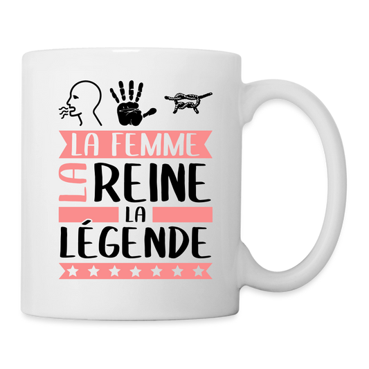 Mug blanc Romaine rébus – La femme, la reine, la légende - blanc