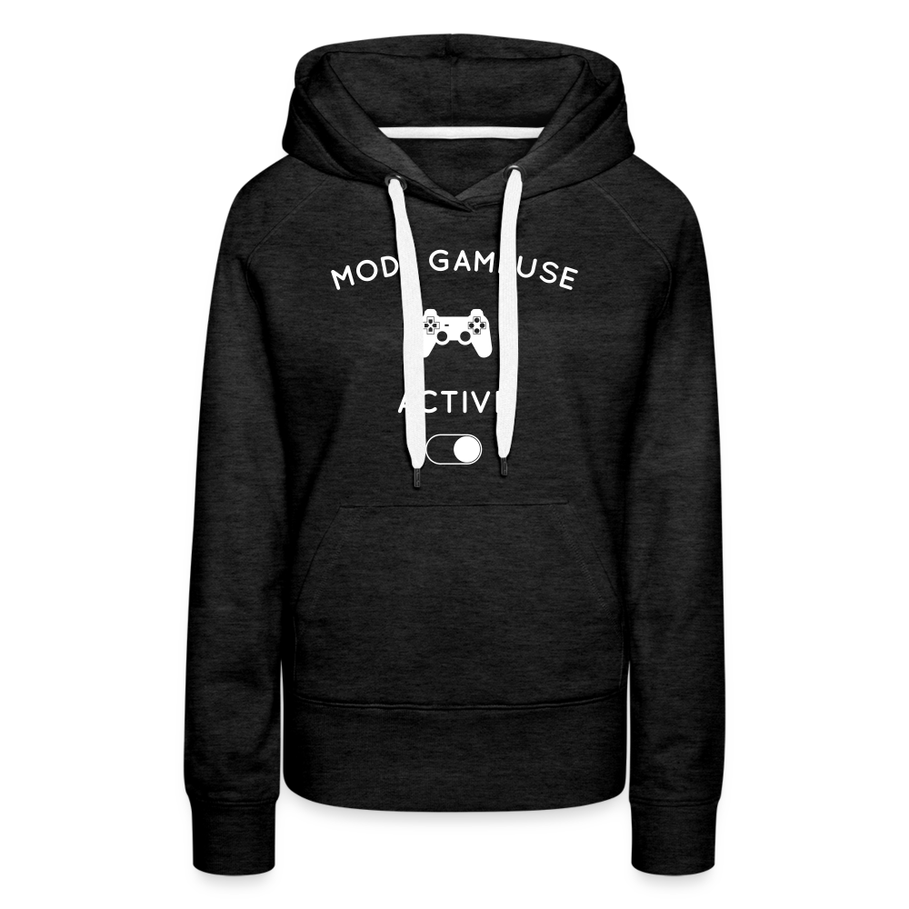 Sweat à capuche Premium Femme - Mode gameuse activé - charbon